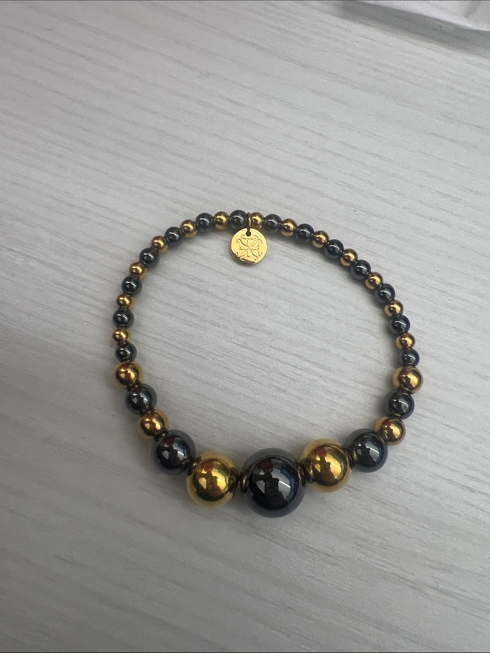 Gold and Gunmetal Beaded Necklace - Elegant Two-Tone Women’s Jewelry